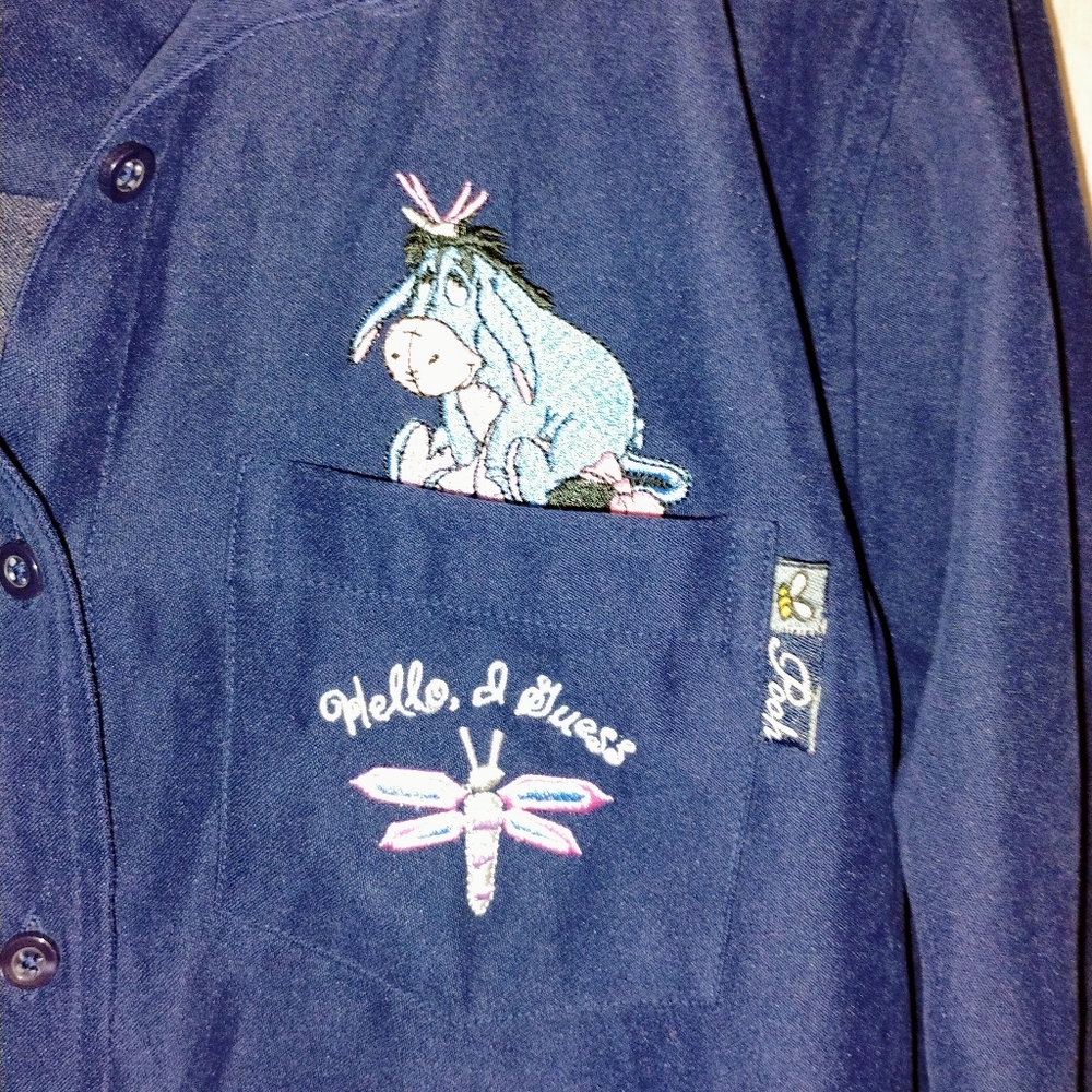Disney Navy Blue Shirt with Embroidery. #Pooh #soft